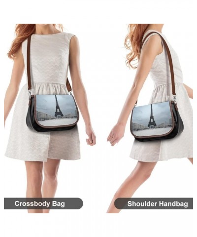 Printed Crossbody Bags Women City Leather Shoulder Bag Satchel Hobo Bags Trendy Doodle Bunny Color1 $28.99 Hobo Bags