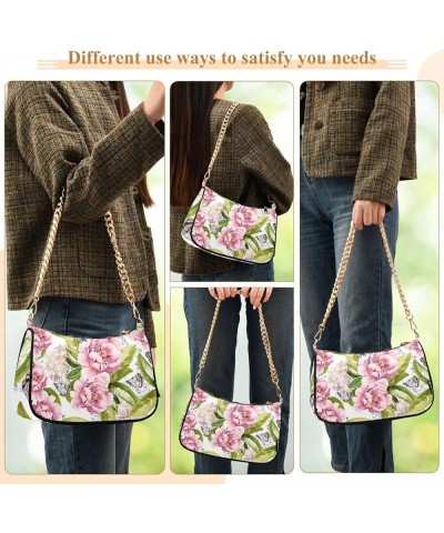 Women Handbag Purses Blooming Branches Birds Chain Shoulder bag Chain Clutch Tote Handbags Hobo Shoulder Bag Pattern 240 $16....