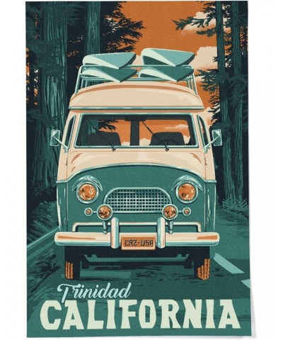 24x36 Inch Giclee Print, Trinidad, California, Letterpress, Camper Van $25.49 Totes