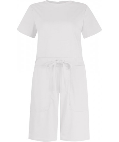 Surplus Jumpsuits Women Solid Jumpsuit With 4 Pockets Pant Jumpsuit White-b➤➤ Vacation Resort Outfits Jumpsuit $12.59 Wristlets