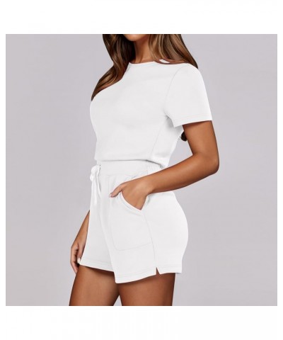 Surplus Jumpsuits Women Solid Jumpsuit With 4 Pockets Pant Jumpsuit White-b➤➤ Vacation Resort Outfits Jumpsuit $12.59 Wristlets