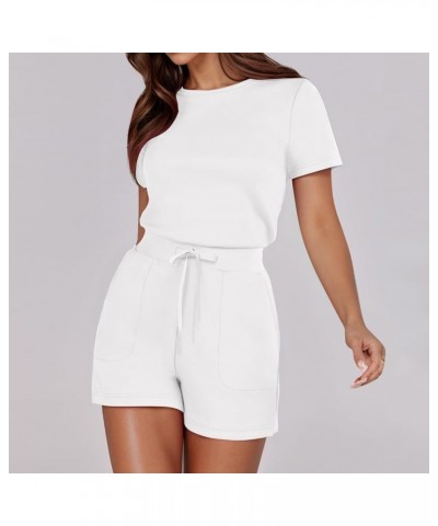 Surplus Jumpsuits Women Solid Jumpsuit With 4 Pockets Pant Jumpsuit White-b➤➤ Vacation Resort Outfits Jumpsuit $12.59 Wristlets