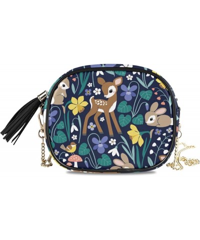 Shoulder Crossbody Bag With Metal Chain Strap for Women Girl Sunflower Pattern Women's Wallet One Size Cute Deer Rabbit $14.8...