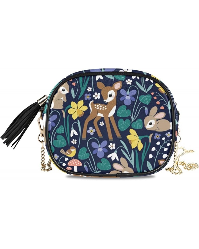 Shoulder Crossbody Bag With Metal Chain Strap for Women Girl Sunflower Pattern Women's Wallet One Size Cute Deer Rabbit $14.8...