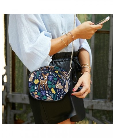 Shoulder Crossbody Bag With Metal Chain Strap for Women Girl Sunflower Pattern Women's Wallet One Size Cute Deer Rabbit $14.8...