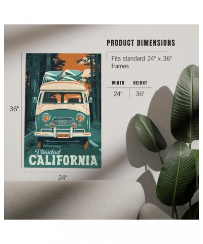 24x36 Inch Giclee Print, Trinidad, California, Letterpress, Camper Van $25.49 Totes