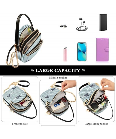 Tropical Leaves Grunge Colorful Phone Bag with Strap Quilted One Shoulder Handbags Leather Crossbody Wallet Purse Cat Horizon...