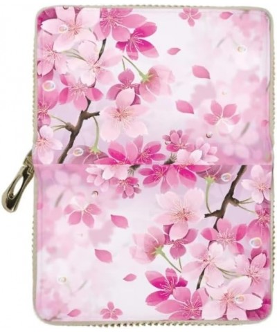 Custom Credit Card Wallet Holder Bag Zipper ID Card Travel Wallet PU Leather for Women Ladies Girls Men Cherry Blossom $13.43...