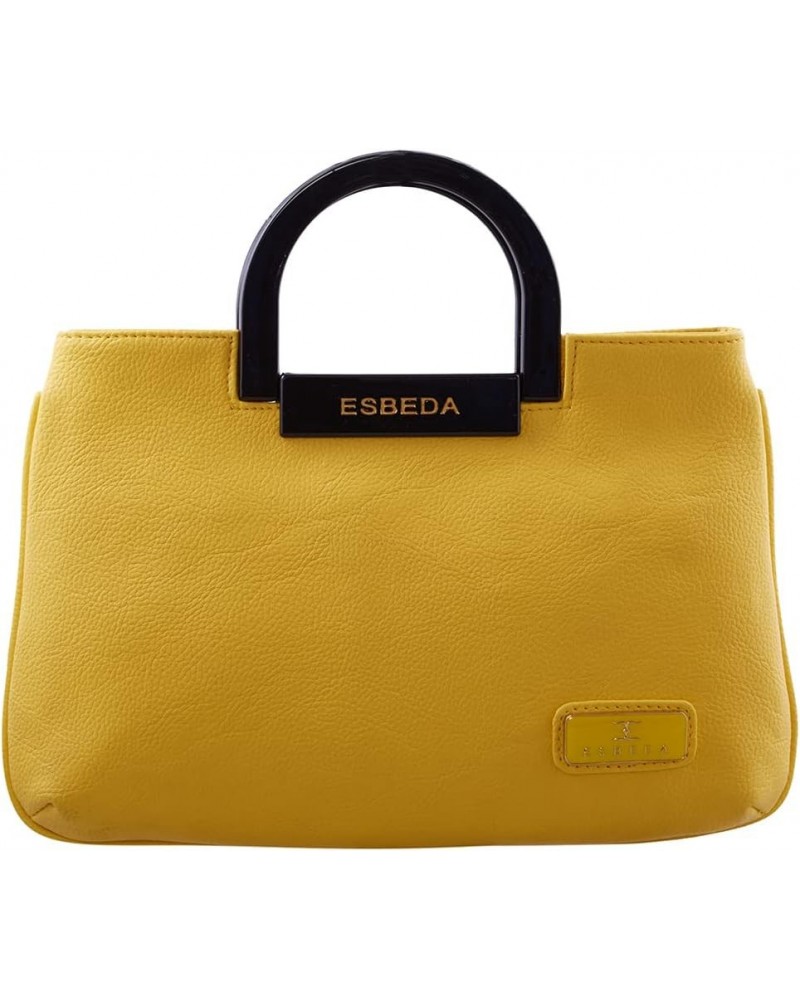 Yellow color Solid PU Synthetic Handbag For Women, Yellow, M $42.00 Handbags