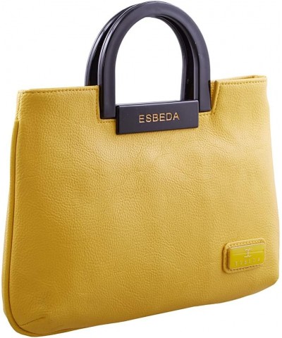 Yellow color Solid PU Synthetic Handbag For Women, Yellow, M $42.00 Handbags