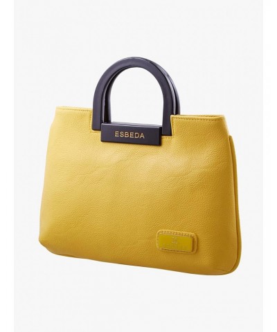 Yellow color Solid PU Synthetic Handbag For Women, Yellow, M $42.00 Handbags