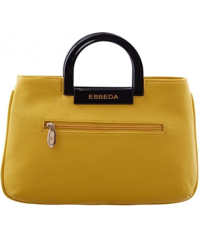 Yellow color Solid PU Synthetic Handbag For Women, Yellow, M $42.00 Handbags