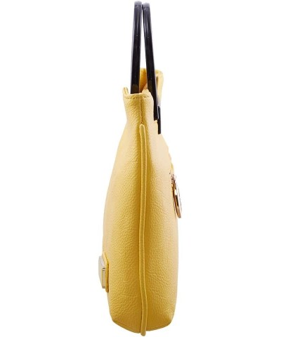 Yellow color Solid PU Synthetic Handbag For Women, Yellow, M $42.00 Handbags