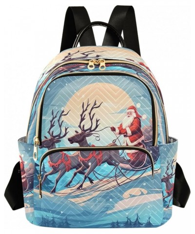 Moon Santa Claus Deer Merry Christmas Women Backpack Purse Ladies Fashion Shoulder Bag Daypack Travel Bag 7.5L Medium $16.11 ...