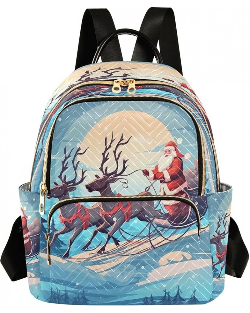 Moon Santa Claus Deer Merry Christmas Women Backpack Purse Ladies Fashion Shoulder Bag Daypack Travel Bag 7.5L Medium $16.11 ...