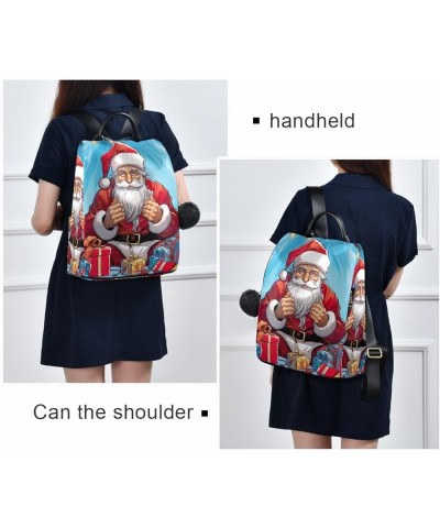 Dog in Halloween Costume Fashion Backpack Purse for Women Back Zipper Pocket Design Santa Christmas $18.09 Backpacks