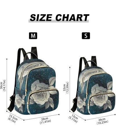 Moon Rose Night Sky Women Backpack Purse Ladies Fashion Shoulder Bag Daypack Travel Bag 10L Small $15.05 Backpacks