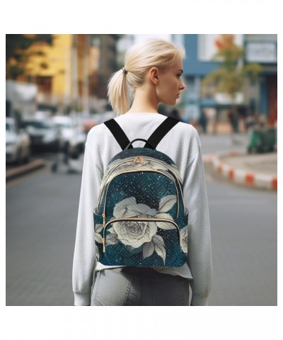 Moon Rose Night Sky Women Backpack Purse Ladies Fashion Shoulder Bag Daypack Travel Bag 10L Small $15.05 Backpacks