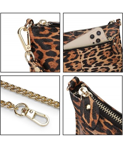 Leather Wristlet Clutch Wallet Purse Envelope Style Crossbody Bags for Women Mothers Day Gifts Leopard Brown $12.23 Wristlets