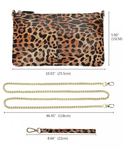 Leather Wristlet Clutch Wallet Purse Envelope Style Crossbody Bags for Women Mothers Day Gifts Leopard Brown $12.23 Wristlets