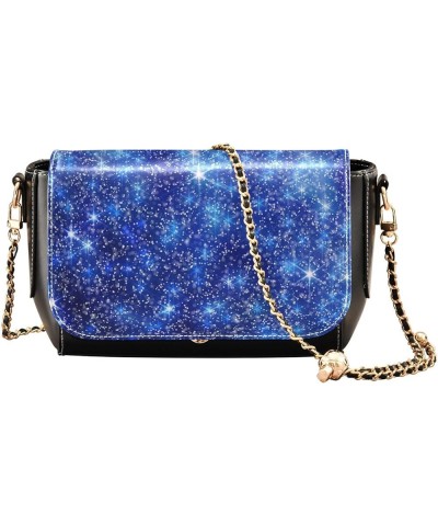 Black Colorful Stars Women's Crossbody Handbags, PU Leather Flap Crossbody Bags, Women's Shoulder Handbag Purse Style17 $20.7...