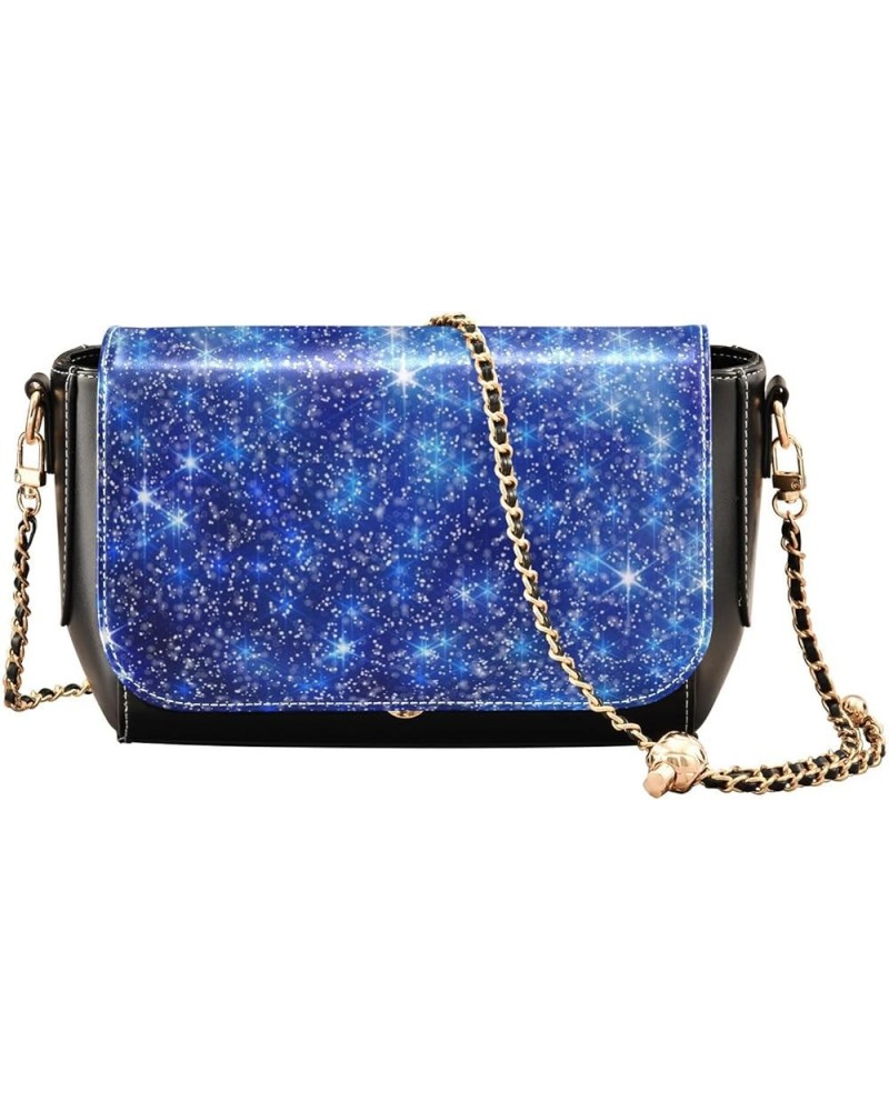 Black Colorful Stars Women's Crossbody Handbags, PU Leather Flap Crossbody Bags, Women's Shoulder Handbag Purse Style17 $20.7...