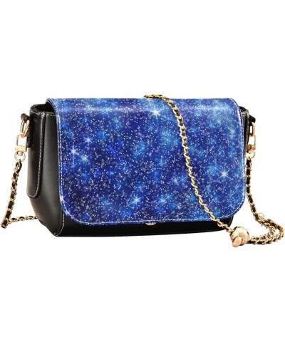 Black Colorful Stars Women's Crossbody Handbags, PU Leather Flap Crossbody Bags, Women's Shoulder Handbag Purse Style17 $20.7...