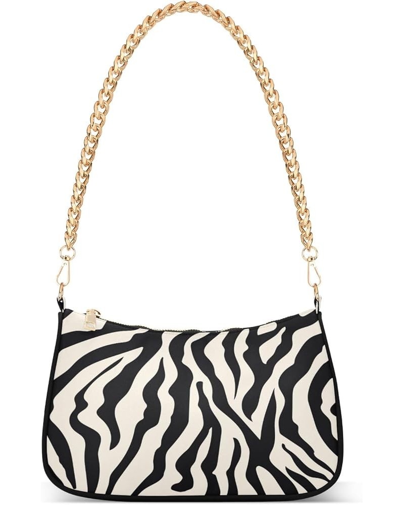 Jungle Palm Leaves Clutch Purse Hobo Fashion Bag Women's Small Handbags over the Shoulder Purse Animal Zebra Print $12.00 Sho...