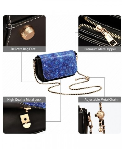 Black Colorful Stars Women's Crossbody Handbags, PU Leather Flap Crossbody Bags, Women's Shoulder Handbag Purse Style17 $20.7...