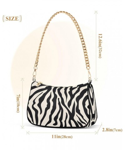 Jungle Palm Leaves Clutch Purse Hobo Fashion Bag Women's Small Handbags over the Shoulder Purse Animal Zebra Print $12.00 Sho...