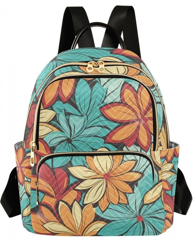 Colorful Floral Women's Backpack Purse Fashion Travel Anti Theft Backpack Casual Daypack for Work College,M Medium $16.45 Bac...