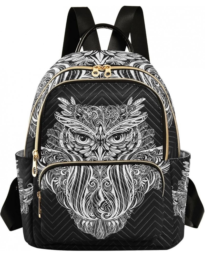 Small Backpack for Women Travel Bag Owl Boho Mandala Daypack Purse Fashion Shoulder Bag Rucksack Small B801 $10.40 Backpacks