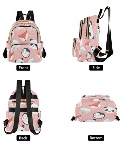 Women Backpack Purse Panda Bear Fox Sheep Penguin Fashion Shoulder Bags Travel Backpack Small Daypacks M Small $14.56 Backpacks