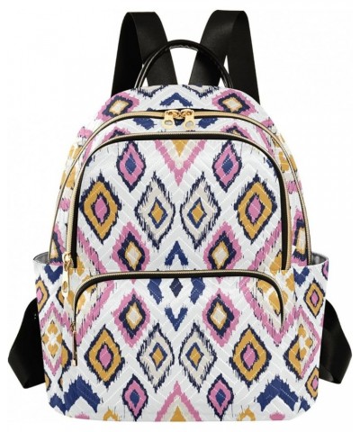 Mexican Boho Pink Geometry Small Backpack Purse for Women Travel Bag Fashion Daypack Back Pack Shoulder Bag Multicolor Small ...