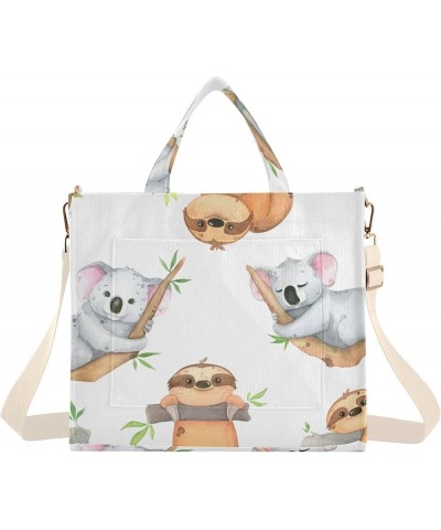 Watercolor Koala Sloth Tote Women Handbag Reusable Travel Totes Pattern Tote Bag Laptop Big Satchel Watercolor Koala Sloth $1...