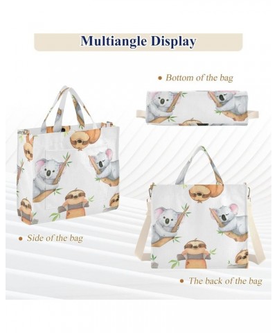 Watercolor Koala Sloth Tote Women Handbag Reusable Travel Totes Pattern Tote Bag Laptop Big Satchel Watercolor Koala Sloth $1...