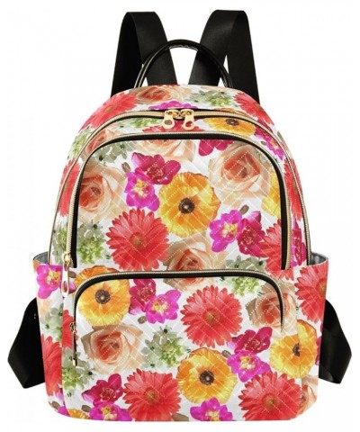 Rose Daisy Flower Flroal Small Backpack Purse for Women Travel Bag Fashion Daypack Back Pack Shoulder Bag Multicolor Small $1...