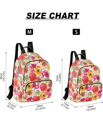 Rose Daisy Flower Flroal Small Backpack Purse for Women Travel Bag Fashion Daypack Back Pack Shoulder Bag Multicolor Small $1...