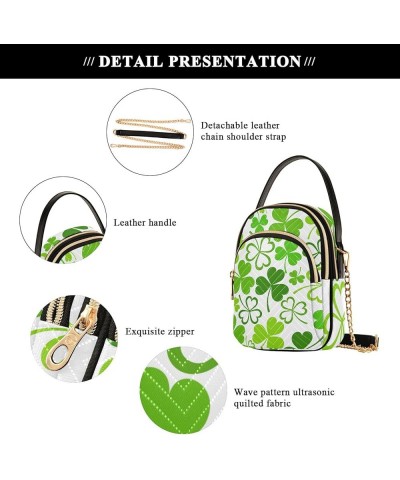 Palm Leaves Tropical Flowers Wallet Phone Purse Quilted Woman Shoulder Handbag Leather Designer Crossbody Bag St Patricks Day...