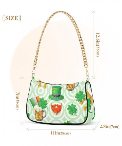 Blue Marine Seashells Going out Purse Trendy Chain Shoulder Bag Mini with Zipper St Patricks Day Icons 1 $13.33 Shoulder Bags