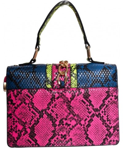 Multicolor Snakeskin Pattern Handbag – Chic & Trendy Evening Bag for Ladies – Colorful Snakeskin Purse B-lg-pi $38.87 Evening...