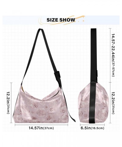 Marble Flowers Soft PU Leather Shoulder Bag for Women Stylish Ladies Crossbody Purse with Zipper Closure Clutch Purse for Gif...