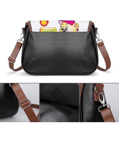 Printed Shoulder Crossbody Bag Leather Hobo Bags Medium Ladies Top Handles Satchels Cute Grey Cat Color3 $21.60 Hobo Bags