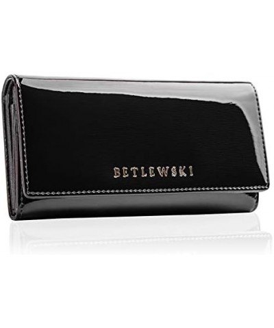 Lacquered women's wallet - Collection ROYAL (Green) Black $42.50 Wallets