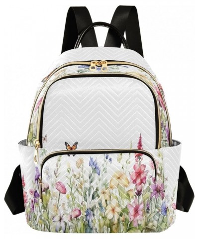 Colorful Wildflower Butterflies Quilted Backpack for Women Shoulder Bags Purses Travel Bag for Daily Work Nurse M Medium $18....