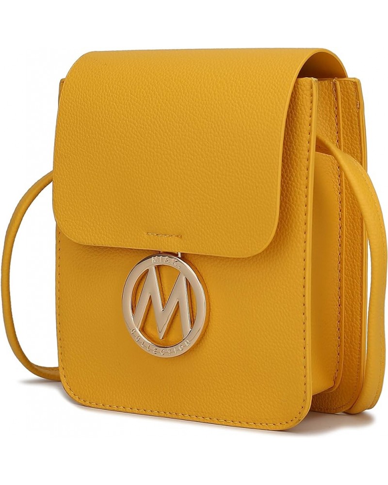 MKF Small Crossbody Cell Phone Purse for Women Card Slots – PU Leather Cellphone Bag Fashion Case Shoulder Strap Yellow $10.7...