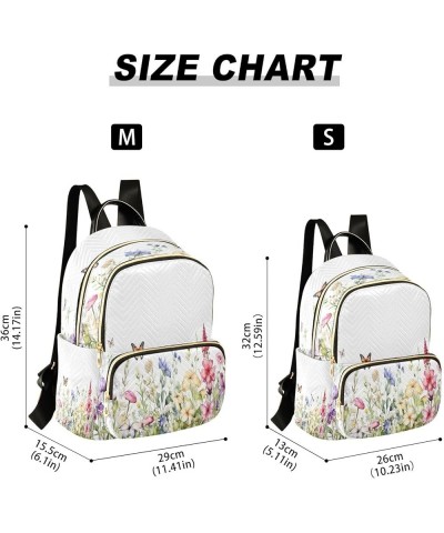 Colorful Wildflower Butterflies Quilted Backpack for Women Shoulder Bags Purses Travel Bag for Daily Work Nurse M Medium $18....