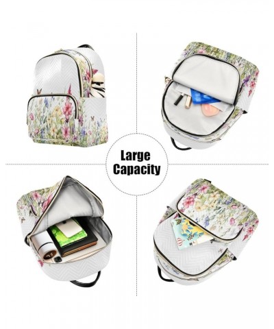 Colorful Wildflower Butterflies Quilted Backpack for Women Shoulder Bags Purses Travel Bag for Daily Work Nurse M Medium $18....