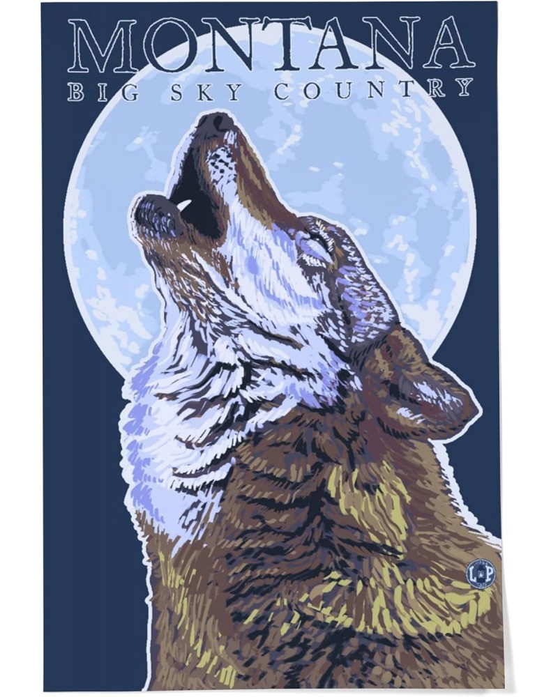 24x36 Inch Giclee Print, Montana, Big Sky Country, Howling Wolf $26.49 Totes