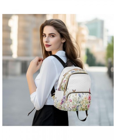 Colorful Wildflower Butterflies Quilted Backpack for Women Shoulder Bags Purses Travel Bag for Daily Work Nurse M Medium $18....